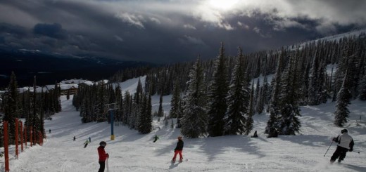 A view of some of Big White's on-piste groomed runs.