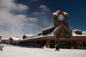 The calm, spacious village at Big White is great for families.